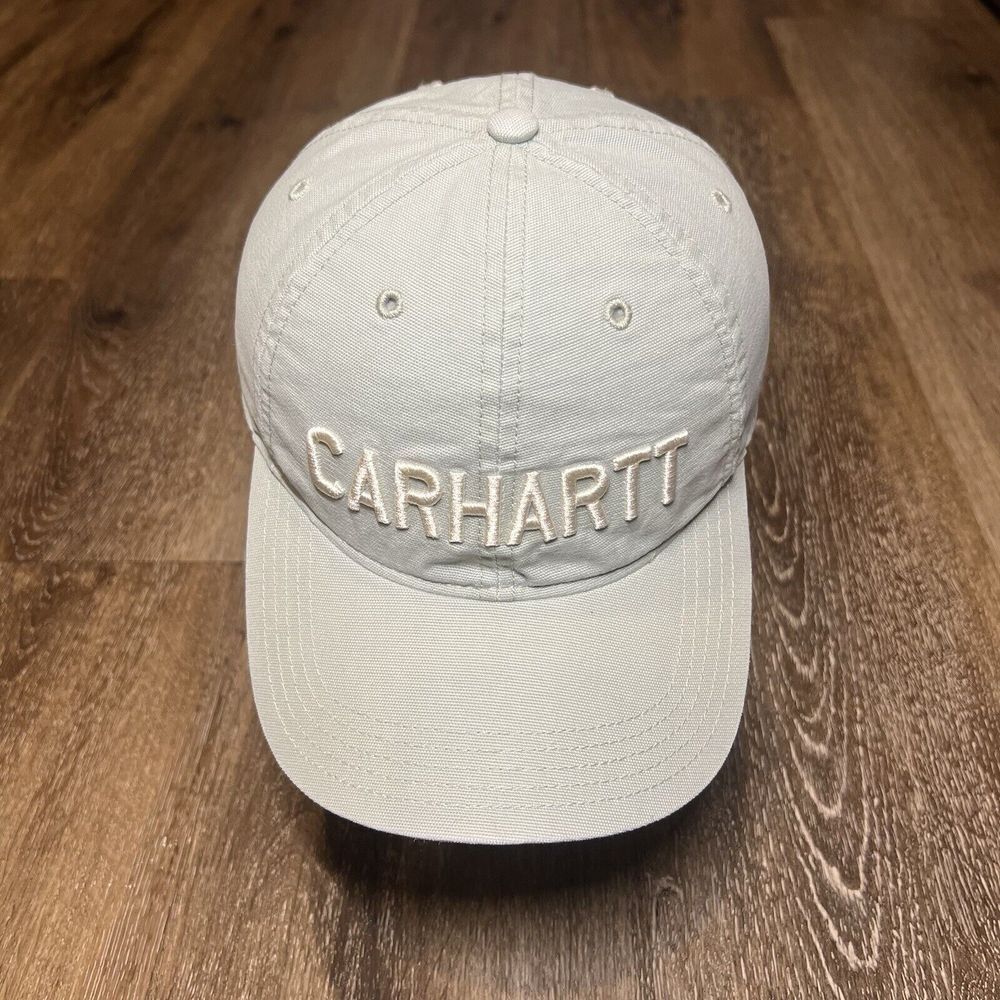 Carhartt Hat Women Adult Unisex Mint Teal Blue White Spellout Canvas Ball Cap